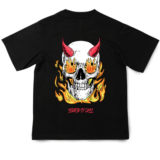 Unisex Oversized Both Side Printed T-shirt: Burn It All