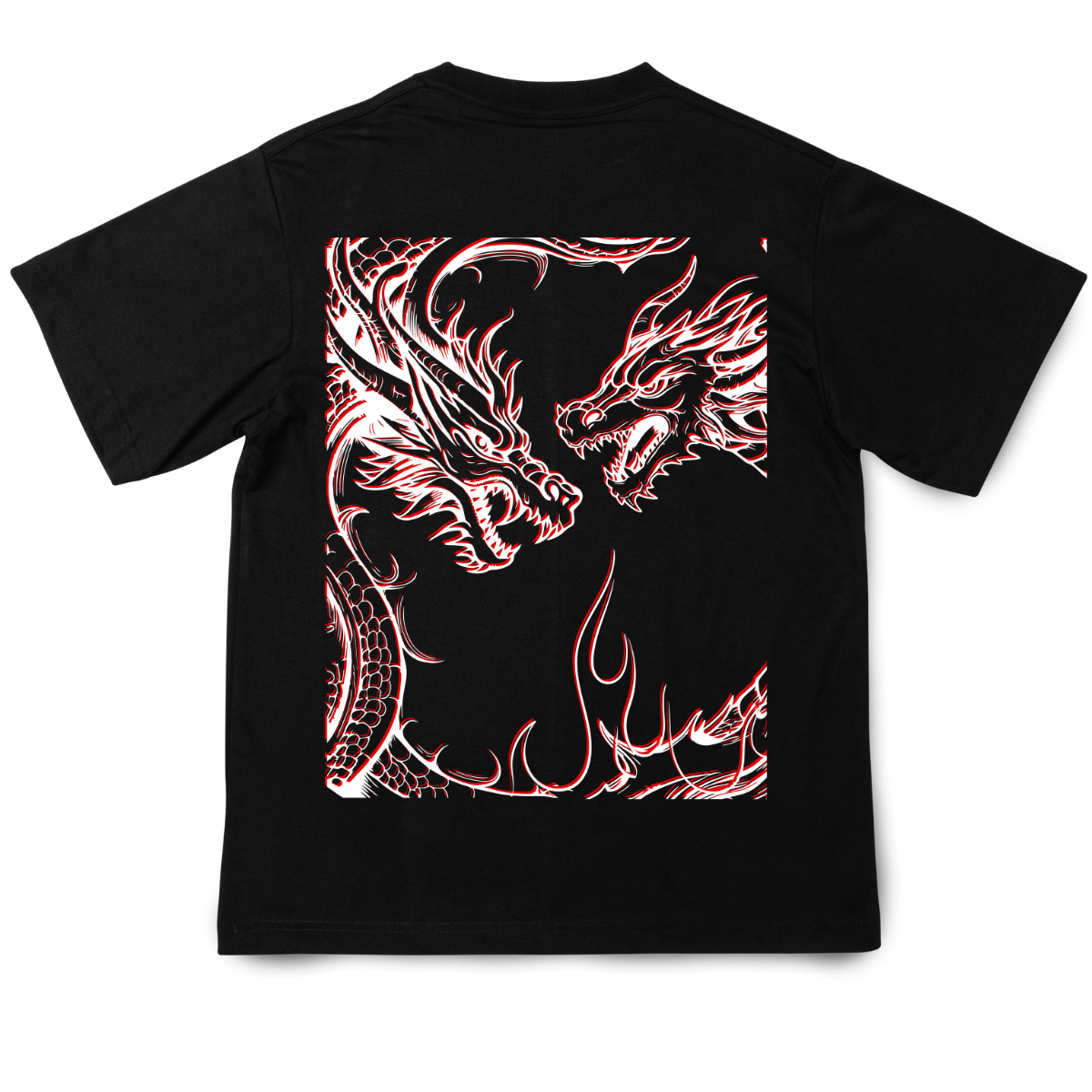 Unisex Oversized Back Print T-shirt: Dragons of War