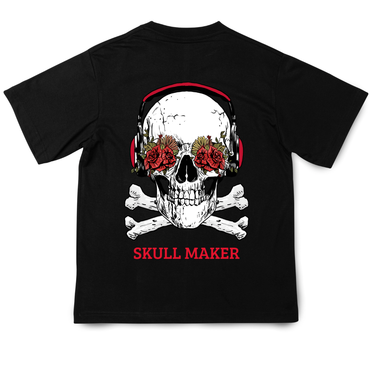 Unisex Oversized Both Side Printed T-shirt: Skull Maker