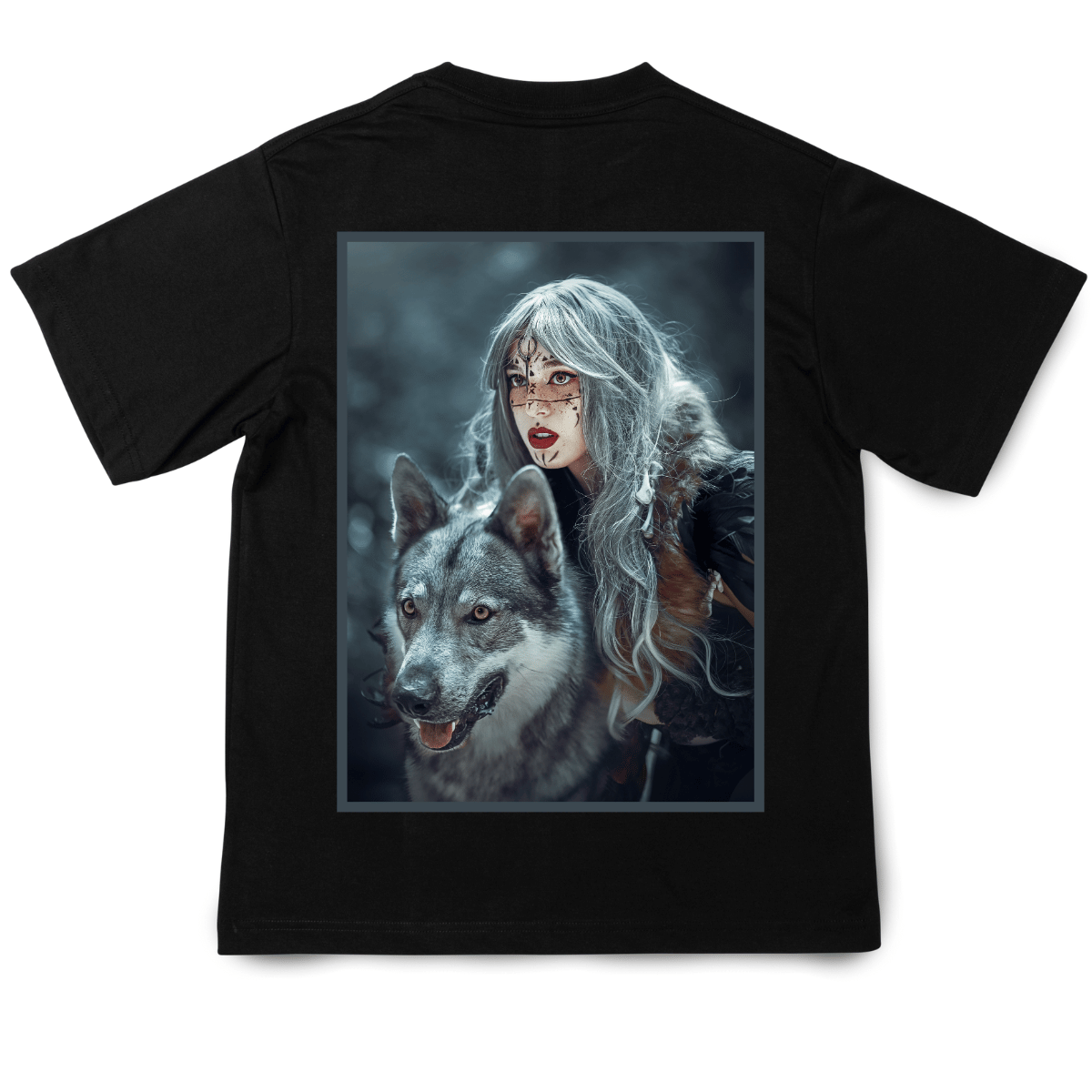 Unisex Oversized Back Print T-shirt: The Wolf Girl